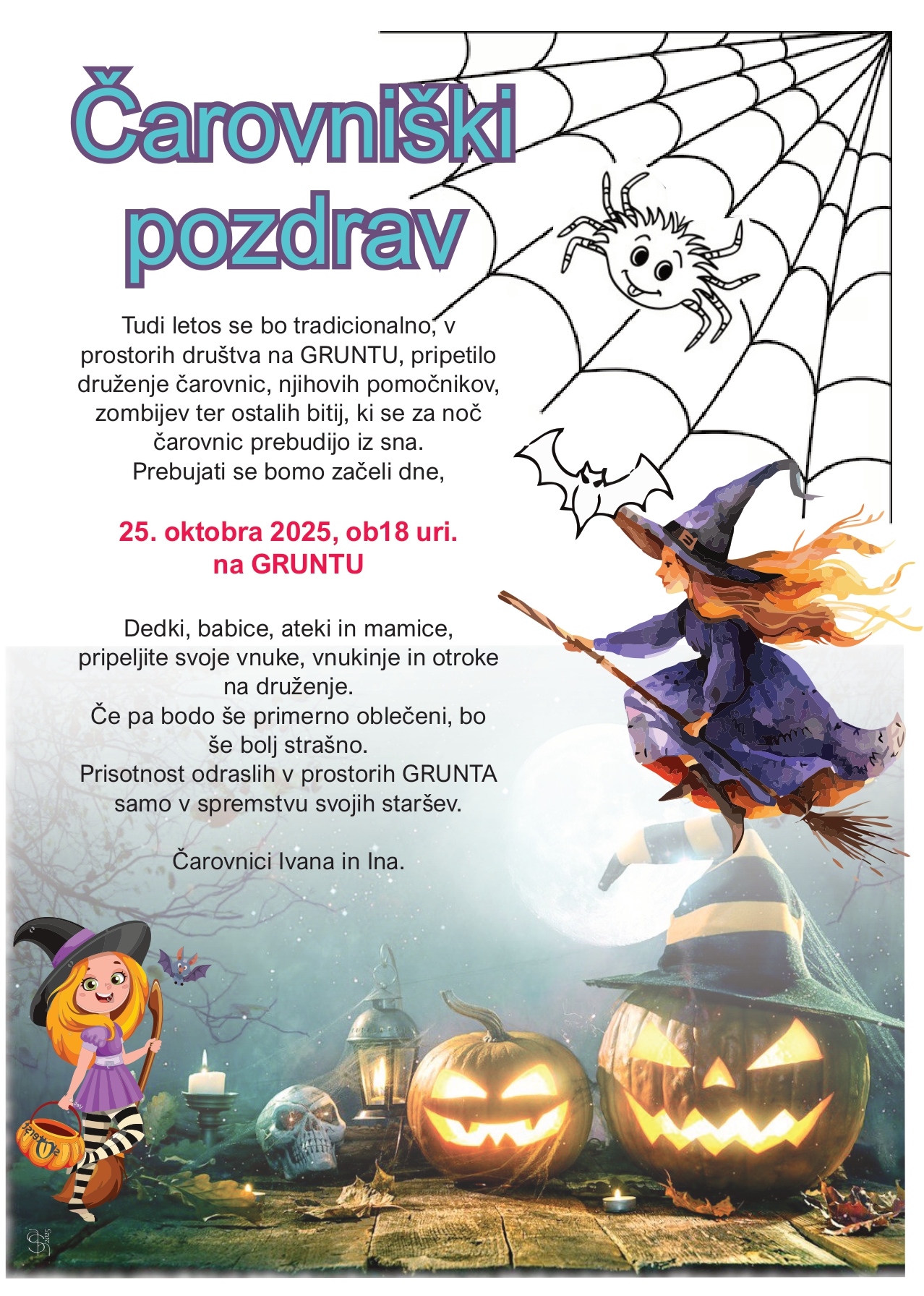 Vabilo na Noč Čarovnic na GRUNTU